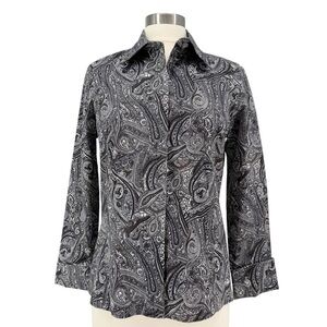 600 WEST Paisley Cotton Button Up M